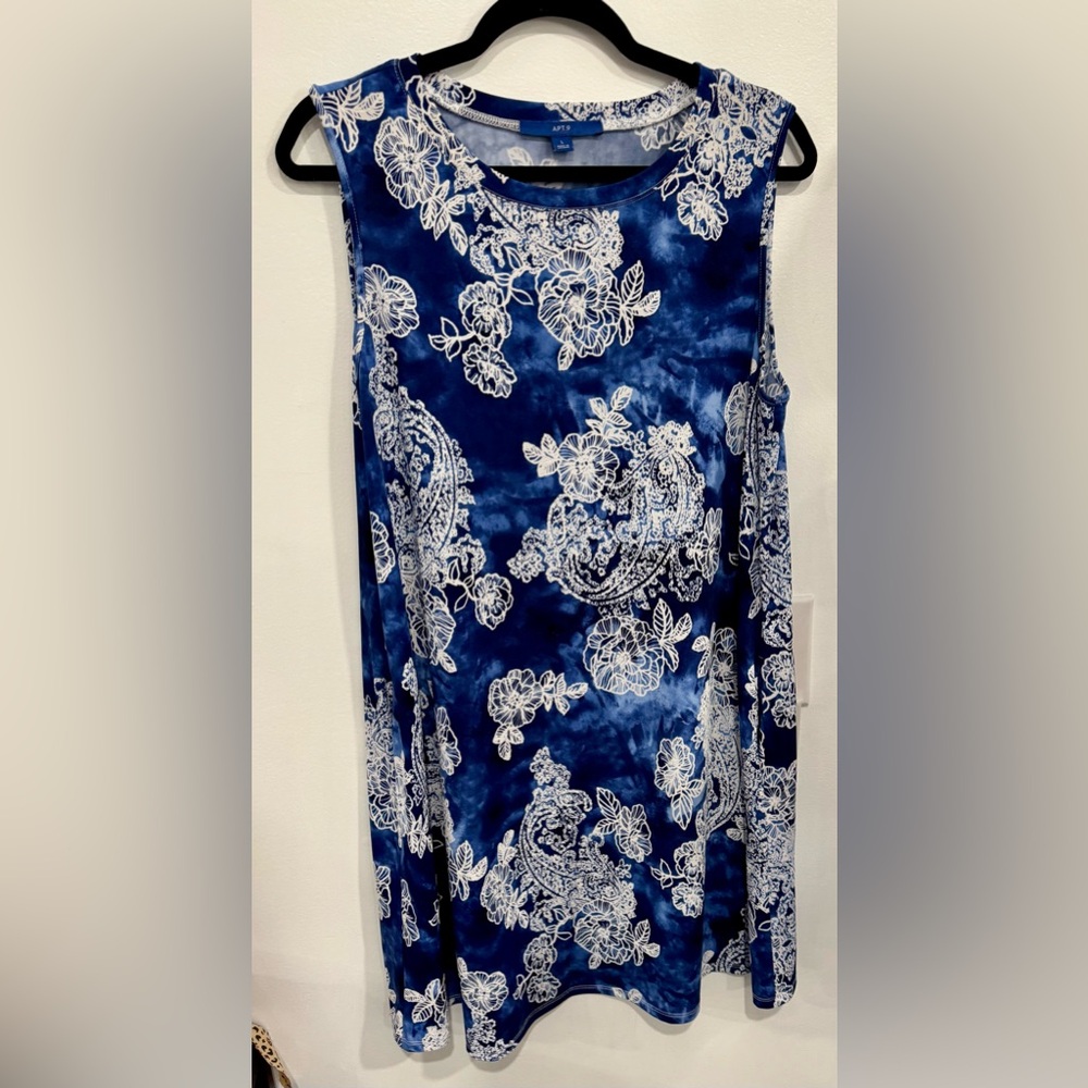 Apt. 9 Navy and White Floral Paisley Midi Dress